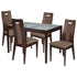 Bishop 5 Piece Espresso Wood Dining Table Set with Glass Top and Curved Slat Wood Dining Chairs - Padded Seats