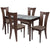 Livingston 5 Piece Espresso Wood Dining Table Set with Glass Top and Slotted Back Wood Dining Chairs - Padded Seats