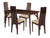 Kensington 5 Piece Espresso Wood Dining Table Set with Padded Wood Dining Chairs