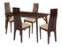 Kensington 5 Piece Espresso Wood Dining Table Set with Padded Wood Dining Chairs