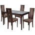 Montclair 5 Piece Espresso Wood Dining Table Set with Glass Top and Clean Line Wood Dining Chairs - Padded Seats