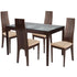 Glendale 5 Piece Espresso Wood Dining Table Set with Glass Top and Padded Wood Dining Chairs