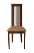 Flash Furniture Wood Dining Chair with Framed Rail Back and Brown Fabric Seat - Walnut Finish