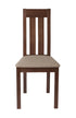 Flash Furniture Wood Dining Chair with Vertical Slat Back and Magnolia Brown Fabric Seat - Walnut Finish