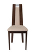 Flash Furniture Quincy Wood Dining Chair with Curved Slat and Beige Fabric Seat - Espresso Finish
