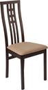 Flash Furniture Wood Dining Chair with Triple Window Pane Back and Brown Fabric Seat - Espresso Finish