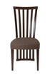 Flash Furniture Wood Dining Chair with Dramatic Rail Back and Golden Honey Brown Fabric Seat - Espresso Finish