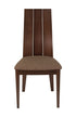 Flash Furniture Wood Dining Chair with Wide Slat Back and Golden Honey Brown Fabric Seat - Espresso Finish