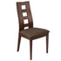 Flash Furniture Wood Dining Chair with Window Pane Back and Golden Honey Brown Fabric Seat - Espresso Finish
