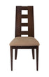 Flash Furniture Wood Dining Chair with Window Pane Back and Brown Fabric Seat - Walnut Finish