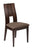 Flash Furniture Wood Dining Chair with Curved Slat Keyhole Back and Golden Honey Brown Fabric Seat - Espresso Finish