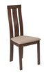 Flash Furniture Wood Dining Chair with Wide Slat Back and Magnolia Brown Fabric Seat - Walnut Finish