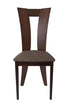 Flash Furniture Wood Dining Chair with Slotted Back and Golden Honey Brown Fabric Seat - Espresso Finish