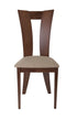 Flash Furniture Wood Dining Chair with Slotted Back and Magnolia Brown Fabric Seat - Walnut Finish