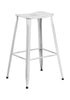 Flash Furniture 30"" High Distressed White Metal Indoor and Outdoor Barstool