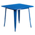Flash Furniture 31.5"" Square Blue Metal Indoor Table ET-CT002-1-BL-GG
