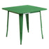 Flash Furniture 31.5"" Square Green Metal Indoor Table ET-CT002-1-GN-GG