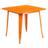 Flash Furniture 31.5"" Square Orange Metal Indoor Table ET-CT002-1-OR-GG