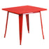 Flash Furniture 31.5"" Square Red Metal Indoor Table ET-CT002-1-RED-GG