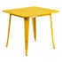 Flash Furniture 31.5"" Square Yellow Metal Indoor Table ET-CT002-1-YL-GG