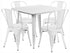 Flash Furniture 31.5"" Square White Metal Indoor Table Set with 4 Stack Chairs