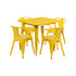 Flash Furniture 31.5"" Square Yellow Metal Indoor Table Set with 4 Arm Chairs ET-CT002-4-70-YL-GG