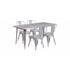 Flash Furniture 31.5"" x 63"" Rectangular Silver Metal Indoor Table Set with 4 Stack Chairs ET-CT005-4-30-SIL-GG