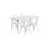Flash Furniture 31.5"" x 63"" Rectangular White Metal Indoor Table Set with 4 Stack Chairs ET-CT005-4-30-WH-GG