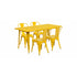 Flash Furniture 31.5"" x 63"" Rectangular Yellow Metal Indoor Table Set with 4 Stack Chairs ET-CT005-4-30-YL-GG