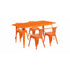 Flash Furniture 31.5"" x 63"" Rectangular Orange Metal Indoor Table Set with 4 Arm Chairs ET-CT005-4-70-OR-GG