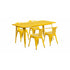 Flash Furniture 31.5"" x 63"" Rectangular Yellow Metal Indoor Table Set with 4 Arm Chairs ET-CT005-4-70-YL-GG