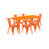 Flash Furniture 31.5"" x 63"" Rectangular Orange Metal Indoor Table Set with 6 Stack Chairs ET-CT005-6-30-OR-GG