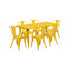 Flash Furniture 31.5"" x 63"" Rectangular Yellow Metal Indoor Table Set with 6 Stack Chairs ET-CT005-6-30-YL-GG