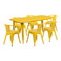 Flash Furniture 31.5"" x 63"" Rectangular Yellow Metal Indoor Table Set with 6 Arm Chairs ET-CT005-6-70-YL-GG