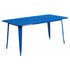 Flash Furniture 31.5"" x 63"" Rectangular Blue Metal Indoor Table ET-CT005-BL-GG