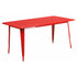 Flash Furniture 31.5"" x 63"" Rectangular Red Metal Indoor Table ET-CT005-RED-GG