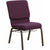 HERCULES Series 18.5' Wide Plum Fabric Church Chair with 4.25' Thick Seat, Communion Cup Book Rack - Gold Vein Frame [FD-CH02185-GV-005-BAS-GG]