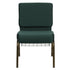 HERCULES Series 21"" Extra Wide Hunter Green Dot Patterned Fabric Church Chair with 4"" Thick Seat, Communion Cup Book Rack - Gold Vein Frame [FD-CH0221-4-GV-S0808-BAS-GG]