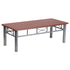 Mahogany Laminate Coffee Table with Silver Steel Frame [JB-5-COF-MAH-GG]