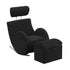 Flash Furniture HERCULES Series Black Fabric Rocking Chair with Storage Ottoman
