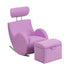Flash Furniture HERCULES Series Lavender Fabric Rocking Chair with Storage Ottoman