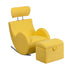 Flash Furniture HERCULES Series Yellow Fabric Rocking Chair with Storage Ottoman