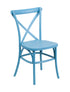 Flash Furniture HERCULES Series Blue Resin Indoor-Outdoor Cross Back Chair with Steel Inner Leg