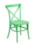 Flash Furniture HERCULES Series Green Resin Indoor-Outdoor Cross Back Chair with Steel Inner Leg