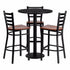 Flash Furniture 30"" Round Black Laminate Table Set With 3 Ladder Back Metal restaurant Bar Stool Cherry Wood Seat