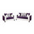 Riverstone Implosion Purple Velvet Living Room Set
