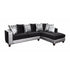 Riverstone Implosion Black Velvet Shimmer Steel Vinyl Upholster Sectional