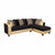 Riverstone Implosion Black Velvet Shimmer Gold Vinyl Upholster Sectional