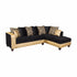 Riverstone Implosion Black Velvet Shimmer Gold Vinyl Upholster Sectional