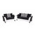 Riverstone Implosion Black Velvet Living Room Set